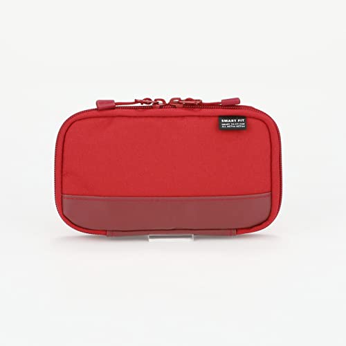 LIHITLAB Compact Pen Case, Water & Stain Repellent, Red