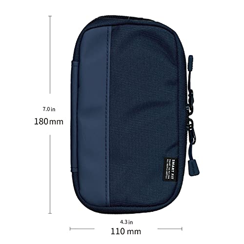 LIHITLAB Compact Pen Case, Water & Stain Repellent, Navy