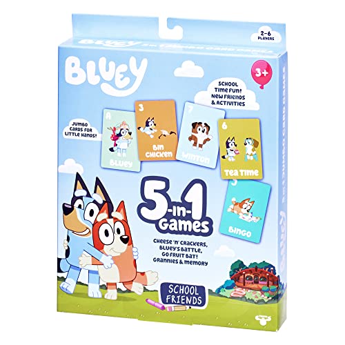 Bluey 5-In-1 Card Games Pack 5 School Friends