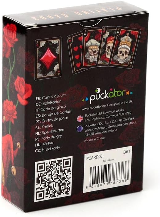 Puckator Skulls and Roses Playing Card