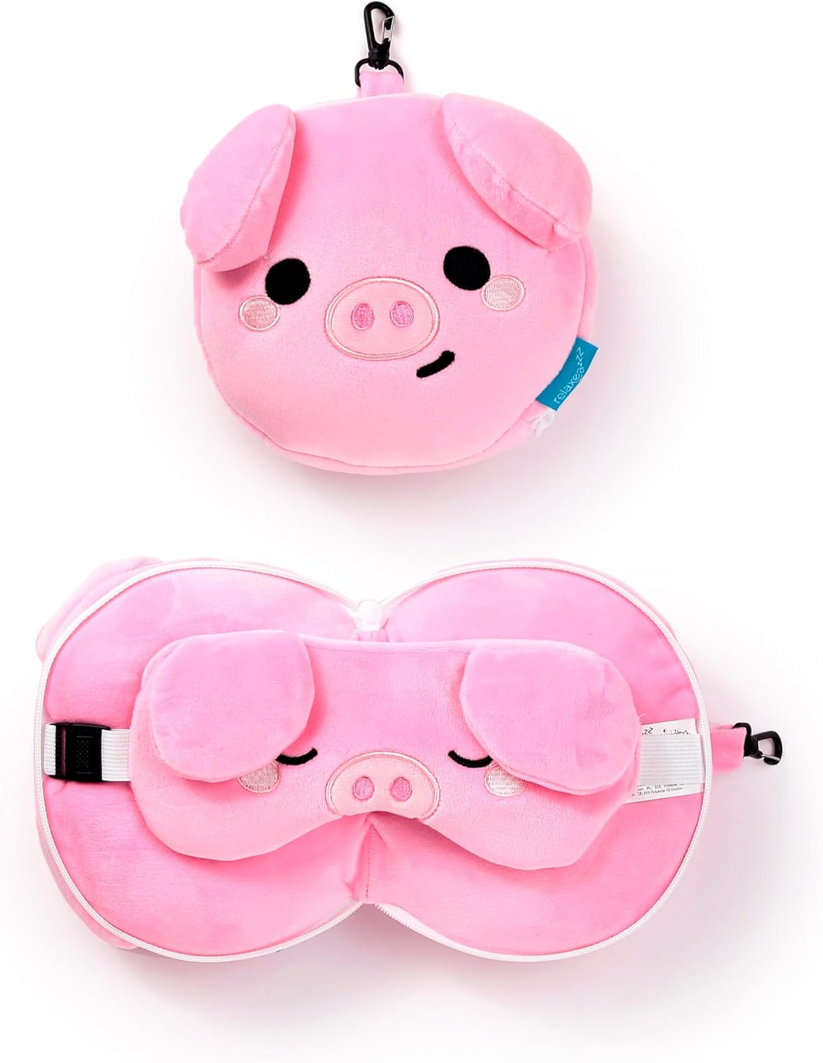 Pig Plush Travel Pillow & Eye Mask