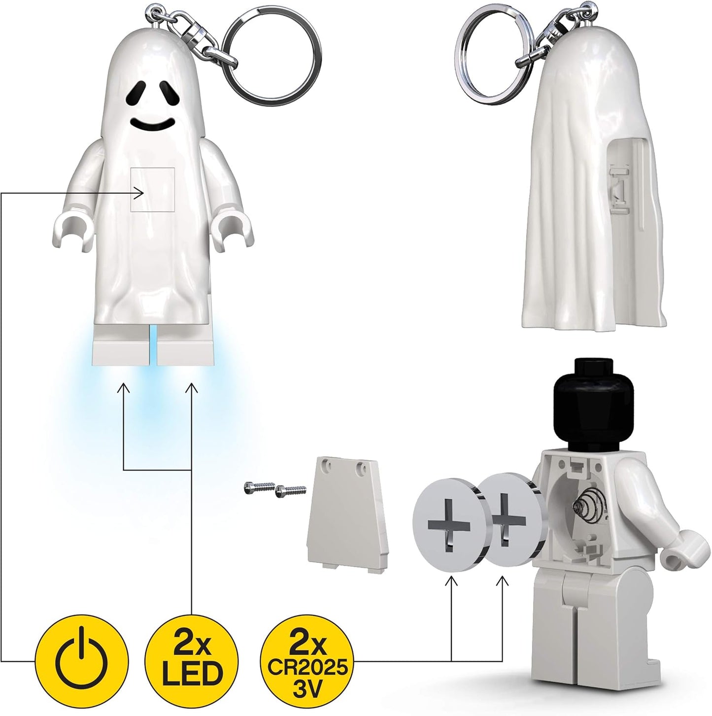 LEGO Ghost Keychain LED Flashlight