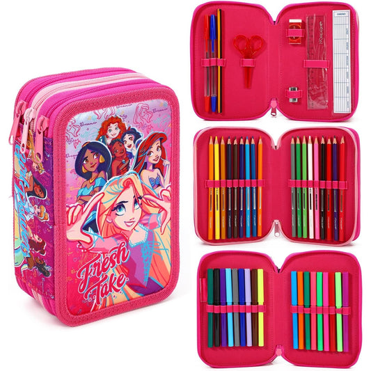 Disney Princess Pencil Case Large Stationery Set (45pcs)