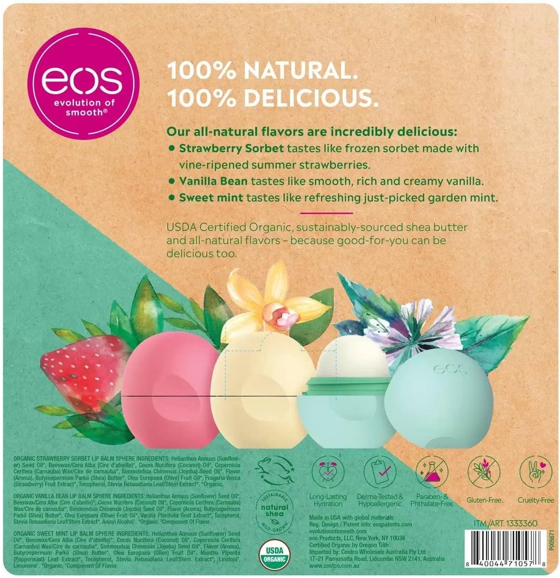 EOS 100% Natural Shea Lip Balm, 7 x 7g