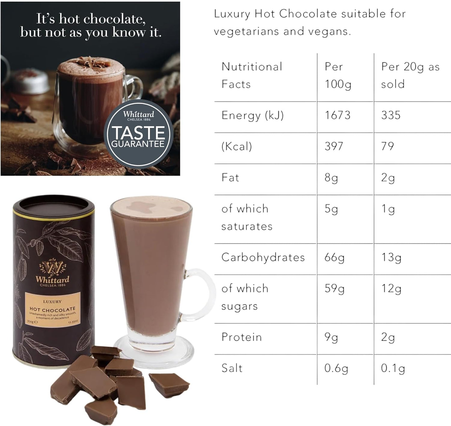 Whittard of Chelsea Luxury Hot Chocolate 3 x 350g