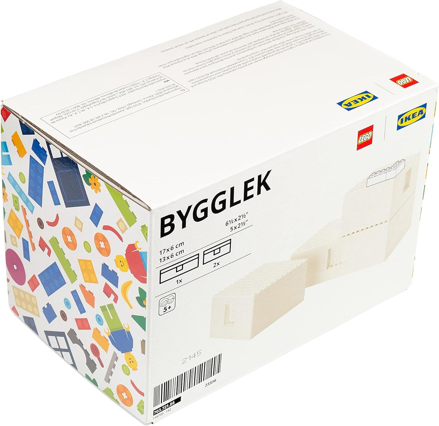 IKEA BYGGLEK LEGO® box with lid, set of 3 - white