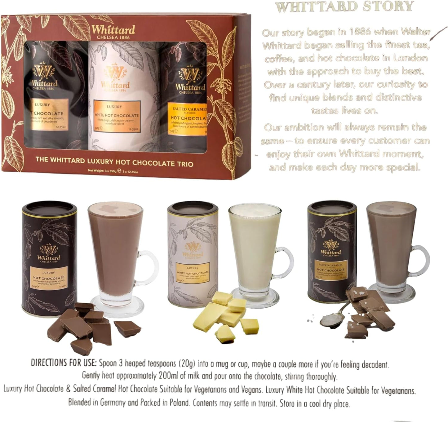 Whittard of Chelsea Luxury Hot Chocolate 3 x 350g