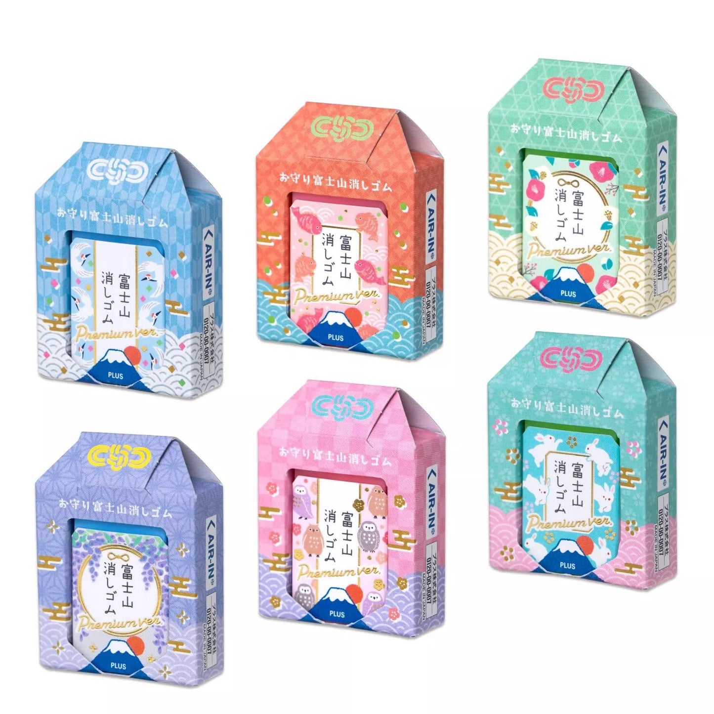 Plus Fuji Mountain Eraser, Mt. Fuji Amulet, Pack of 6