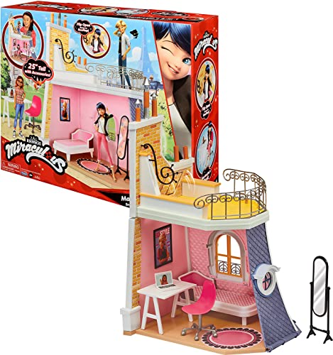 Miraculous 2in1 Balcony Bedroom Dolls House and Accessories Playset